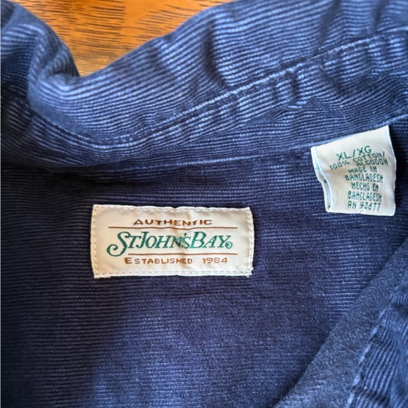 Vintage St. John's Bay Men's XL Cotton Corduroy Long Sleeve Button Down Shirt - Picture 2 of 13